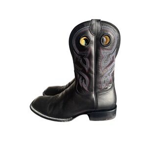 Tony Lama Men's Black Cowboy Boot Wide Square Toe 10EE Lars Dusk RN3517